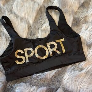 Black and Gold Sport Women's Sports Bra